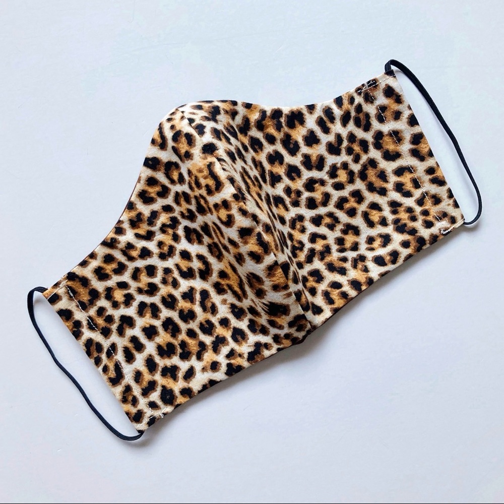 Leopard Print Face Mask w/ Pocket For Filter